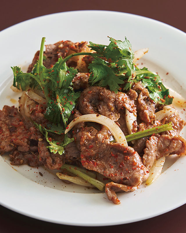 孜然羊肉（ラム肉クミン炒め）